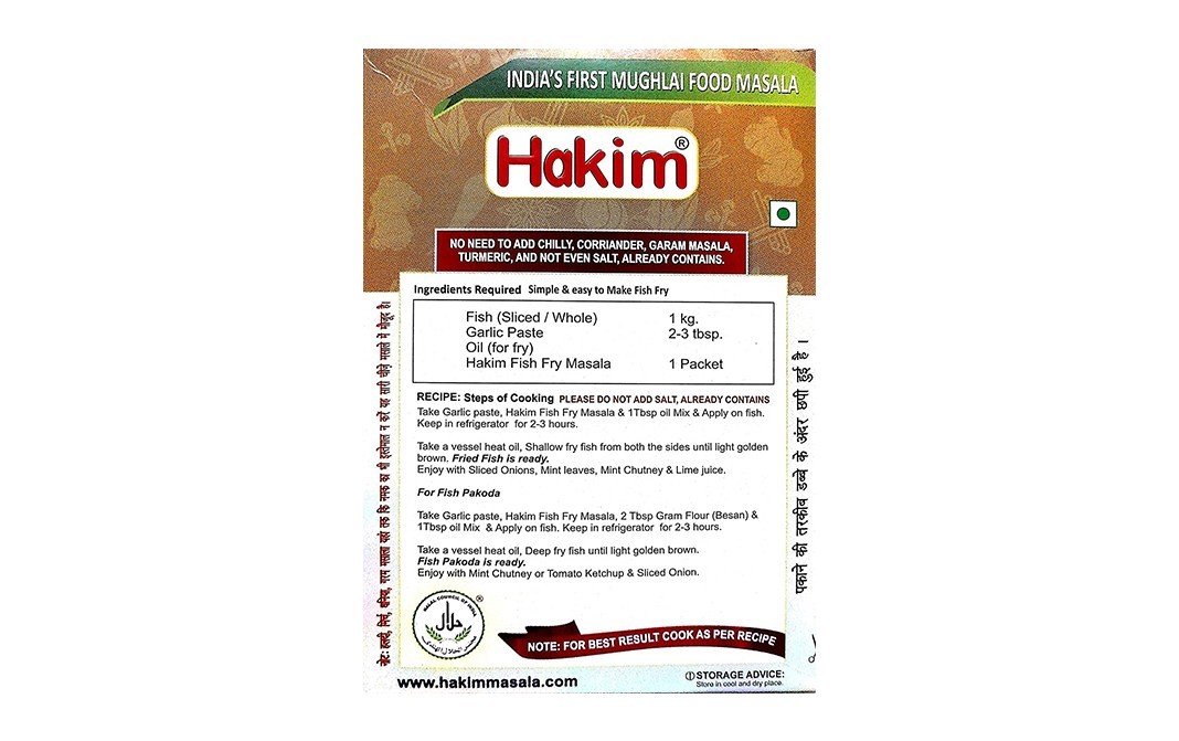 Hakim Fish Fry Masala    Pack  50 grams